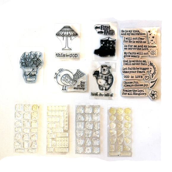 Lot Of 10 Sheets Of Christian Scrapbooking Stamps Some New - Picture 1 of 1